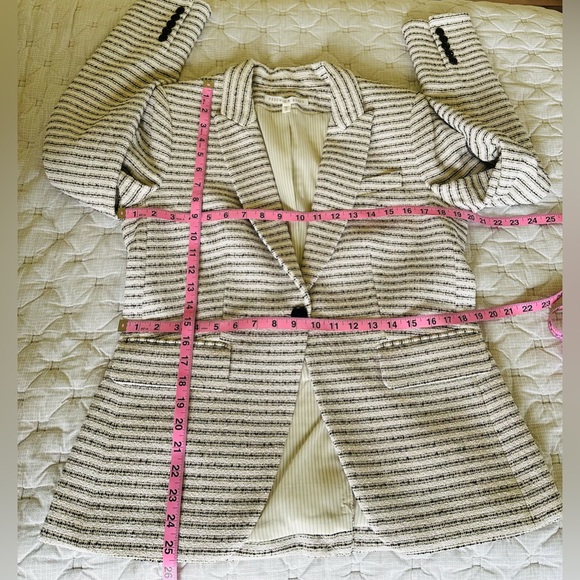 NWOT Veronica Beard Black and White Cutaway Tweed Dickey Jacket - Picture 6 of 14